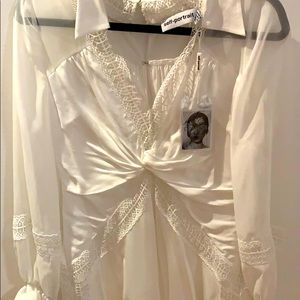 NEW W TAGS SELF PORTRAIT WHITE LACE SILK DRESS